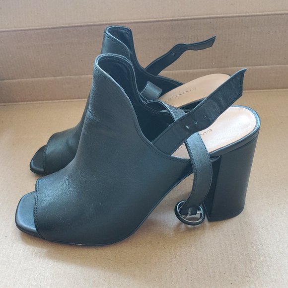 Black open toe ankle booties sz 7 - Picture 3 of 7